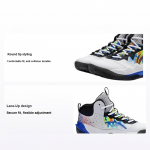 Li Ning Pioneer Team 3.0 L&ouml;&ouml;gisummutavad libisemisvastased kulumiskindlad k&otilde;rge s&auml;&auml;rega korvpallijalan&otilde;ud Laste tossud Valge Sinine YKBT004-5 34