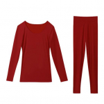 2 tk/komplekt, naiste talvine termopesu komplekt &uuml;mara kaelaga &otilde;mblusteta pikkade varrukatega L pruun