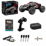 Uus 4WD 1:16 30/50KM/H suure kiirusega mootoriga kaugjuhtimispult Drifti maastikus&otilde;iduki LED-valgusti IPX6 veekindel elektriline kiire v&otilde;idus&otilde;idu v&auml;liveoauto m&auml;nguasi 1 Battery punane