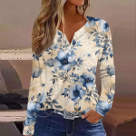 Naiste T-s&auml;rk Pikkade Varrukatega N&ouml;&ouml;pidega Igap&auml;evane N&auml;dalavahetuse Mood P&otilde;hiline V-kaelusega Retro Tr&uuml;kiga Tavaline Top XXXL khaki