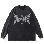 Streetwear Letters Graphic Wash Must T-s&auml;rk Puuvillane Unisex Plus Size pikkade varrukatega T-s&auml;rk S must