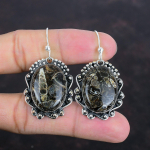 Turritella Agate K&otilde;rvar&otilde;ngas 925 Sterling H&otilde;be K&otilde;rvar&otilde;ngas Ilus Kivist K&otilde;rvar&otilde;ngas Elegantne Ehted Kingitused Talle K&auml;sit&ouml;&ouml; K&otilde;rvar&otilde;ngas Boho Ehted