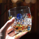 Klassikaline 1 tk 300 ml v&auml;rviline mullimustriga reljeefne klaasist tass T&auml;iuslik viski, vee ja suve-talve jookide jaoks Joogiklaasid Kingitus 300ml