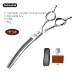 Sangelar 7-tollised professionaalsed tippklassi Jaapani 440C kalaluu ​​k&auml;&auml;rid lemmikloomade h&otilde;renemiseks m&otilde;eldud k&auml;&auml;rid koerte hooldamiseks &uuml;literasest lemmikloomade juuksek&auml;&auml;ride t&ouml;&ouml;riistad Down Curve Blender