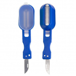 Praktiline kala katlakivi eemaldaja plastist katlakivieemaldusvahend puhastuskaabits K&ouml;&ouml;k puu- ja juurviljakoorija Kasulikud tarvikud Kokkupandav nuga sinine