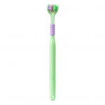 T&auml;iskasvanute hambahari Mugav k&auml;epide Ergonoomiline Libisemisvastane Hammaste Puhastus Pehme kolmepoolne t&auml;iskasvanute hambahari Vannitoa tarvikud sinine