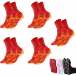 Lot de 5 paires de chaussettes auto-chauffantes magn&eacute;tiques pour la sant&eacute; et l'amincissement - Rouge