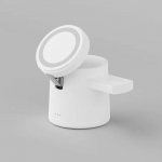 3 &uuml;hes Kokkupandav Magnetiline Juhtmevaba Laadija 3 Jaama Dokk Kiirlaadija Hoidik Stend iPhone 16 15 14 13 Pro Max IWatch AirPods jaoks valge