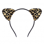 Juukser&otilde;ngas LeopardPrindiga kassik&otilde;rvakaunistus Halloweeni peapael, pehme reguleeritav Cosplay peakatte teema punane