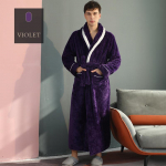 S&uuml;gistalvine flanellist &ouml;&ouml;s&auml;rk, paksendatud paari pika pidžaama hommikumantel koduriided meestele naistele M(40-60kg)