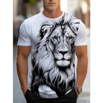 Cool Lion 3D prinditud meeste T-s&auml;rk suvine v&auml;lispordiga meeste igap&auml;evane linnamood l&uuml;hikeste varrukatega t&auml;nava vabaaja meeste T-s&auml;rk S