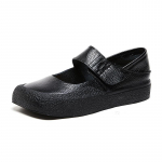 Uued Mary Janes retro baleriinad, naiste rohelised mokassiinid, madala suuga, kandilise ninaga, &otilde;ekingad, s&uuml;gisesed ehtsast nahast baleriinad CN 35 must