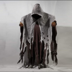 Halloweeni meeste ja naiste pidulik kapuutsiga soliidne mantel One Size kohv