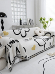 Paks Chenille tekk Klassikaline must triip Diivanitekk Suvine diivan Libisemiskindel tekk Kontori uinaku sall Padi Diivanikatted 180x130cm