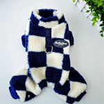 Moodne ruuduline kutsikas kass koera kombinesoon pidžaama talvine soe lemmikloomade kombinesoon v&auml;ikestele koertele Pommeri chihuahua maskotid riided p&uuml;ksid S-suit 1-2kg