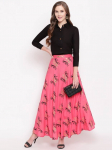 Naiste Disainer Viskoos Rayon Etniline Top Seelik Komplekt India Bollywood Etniline S&auml;rk Lehenga XS roosa