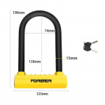Waterproof Durable Bike U Lock Mountain Bike Road Bike Padlock Anti-theft Security Scooter Motorcycle Bike Lock Bike Accessories kollane