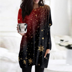 Naiste tr&uuml;kiv&auml;rviga O-kaelusega dressipluus, pikkade varrukatega tr&uuml;kitud s&auml;rkkleit, suur, avaras vormis taskutega pullover XL