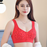 Tr&uuml;kitud esipandlaga aluspesu naiste pehmest puuvillast keskealistele ja eakatele, stiilis reguleeritav suur rinnahoidja 36