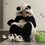 2023. aasta naiste talvine multifilmidega panda pidžaamakomplekt - armas korallfliisist &ouml;&ouml;s&auml;rk Panda Nightgown, M