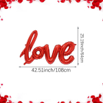 A set of love, red heart balloons suitable for Valentine's Day, wedding, Mother's Day, party romantic decoration Other