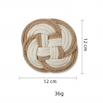 &Uuml;mmargune k&auml;sitsi valmistatud kootud puuvillane niit džuudist lauamatt puuvillane punutud kruus tass aluste isolatsioon platspind k&ouml;&ouml;k kodu lauakaunistusega matid See the picture