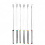 6 tk / komplekt roostevabast terasest &scaron;okolaadijuustu magustoit fond&uuml;&uuml; kahvlid k&ouml;&ouml;giriistad