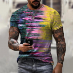 Uus meeste vabaaja 3D grafiti tr&uuml;kitud suvine l&uuml;hikeste varrukatega mood ni&scaron;&scaron; Meeste T-s&auml;rk &Uuml;markaelus lahtine top T-s&auml;rk Mugav S
