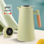 Suure mahutavusega klaasvooderdis, surunupuga isoleeritud veekeetja majapidamises kasutamiseks warm type, 1000ml heleroheline v&auml;rv