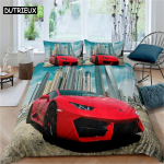 Spordiauto tekikott Komplekt Luksuslik K&otilde;rge Kvaliteet 3D Prinditud Voodipesu 2/3 tk Kahekohaline Queen King Voodipesu T&auml;iskasvanud Poisid Kodutekstiil EU single(135x200cm)&set