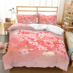Kirsipuu &Otilde;ied Tekikate King/Queen Suurus, Jaapani Sakura Puu Roosa Lilleline Kevadine Vintage Kultuuriline Voodipesu Komplekt Naistele T&uuml;drukutele 70x133cm 2pcs