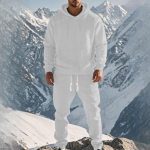 Meeste mood kapuutsiga pullover žakaarmustriga kampsun vabaaja spordip&uuml;ksid &uuml;likond XXXL valge