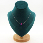 Pierres et Min&eacute;raux. Collier 1 perle Agate veines de Dragon fuchsia et bleu 8 mm Chaine en Collier femmes, hommes. Taille personnal