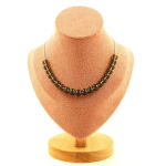 Pierres et Min&eacute;raux. Collier 20 perles Quartz fum&eacute; 8 mm Chaine en acier inoxydable Collier femmes, hommes. Taille personnalisable.