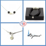 Parure - A Bijoux - Quartz Tourmaline rutile - Perles Onyx noir - Acier inoxydable - Mixte