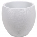 Pot de fleurs Rond Egg &Oslash; 50cm - EDA - Graphit - 46 L - &Oslash; 50 x H. 45 cm - Blanc c&eacute;rus&eacute;