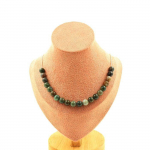 Pierres et Min&eacute;raux. Collier 20 perles Agate Indienne 8 mm. Chaine en acier inoxydable Collier femmes, hommes. Taille personnalisab