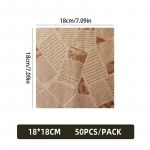 50/100 tk &otilde;likindel paber v&otilde;ileiva pakendamiseks Burgeri leib Praetud toidufrit&uuml;&uuml;r &otilde;huga k&uuml;psetuspaberist taldrikumati tarvikud 50pcs 18x18