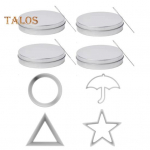 Roostevabast terasest k&uuml;psisevormid, k&uuml;psisevormid, Korea suhkrukommi valmistamise t&ouml;&ouml;riistad, kalmaari suhkrum&auml;ngu komplekt, peo k&uuml;psetamine, koogivormid, vihmavari, kolmnurk, t&auml;ht D