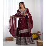 Naiste Bollywoodi Pandžabi Sharara &Uuml;likond Disainer Valmis Kantav Salwar Kameez India VF-1840 XL-42