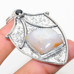 Dendrite Opal, Spinel 925 Sterling Silver Jewelry Pendant 2.76 p1b93