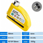Mootorratta vargusvastase ketaspiduri alarmi lukk, veekindel koos meeldetuletusn&ouml;&ouml;riga elektri- ja akurataste jaoks.