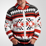 Uus mitmek&uuml;lgne s&uuml;gis- ja talvine kardigan meeste retro kootud kampsun jakk pikkade varrukatega raske žakaarv&auml;rvi kampsun M punane