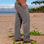Moodsad meeste linased p&uuml;ksid, esitasku, plisseeritud vaba vabaaja sirge &uuml;hev&auml;rvilised mugavad hingavad vabaaja p&uuml;ksid XL