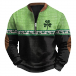 Meeste Retro Casual gradienttr&uuml;kiga kampsun L armee roheline v&auml;rv