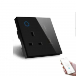 Melery Smart Tuya WiFi Kahe UK pistikupesa ja USB Type-C PD 20W, puutetundlik juhtimine, h&auml;&auml;ljuhtimine, elektri j&auml;lgimine, Alexa Google Home 1OUTLET Black Type-c