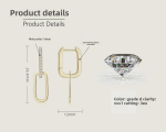 Elegantsed topelt r&otilde;ngaga moissaniidist tutiga k&otilde;rvar&otilde;ngad naistele - S925 h&otilde;be, k&otilde;rgekvaliteediline disain 0.16 ct + 0.16 ct kuld