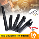 16 mm varrega treimise hoidiku t&ouml;&ouml;riistakomplekt, 5 tk koos tera ja mutriv&otilde;tmega lauatreipingi ja CNC treimise t&ouml;&ouml;riista jaoks