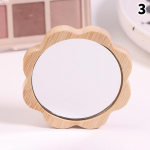 Tk Lihtne puidust kaasaskantav peegel mini v&auml;ike meigipeegel, naiste k&auml;eshoitav ilumeigipeegel, v&auml;ikesed &uuml;mmargused peeglid 3