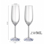 2 TK/Komplekt Oh Trend Loov Kristallist &Scaron;ampanjaklaas, Tseremoonia Lauakeskosa Kaunistus, Pulma Kuldse Fooliumiga Alusega &Scaron;ampanjakarikas 250ml